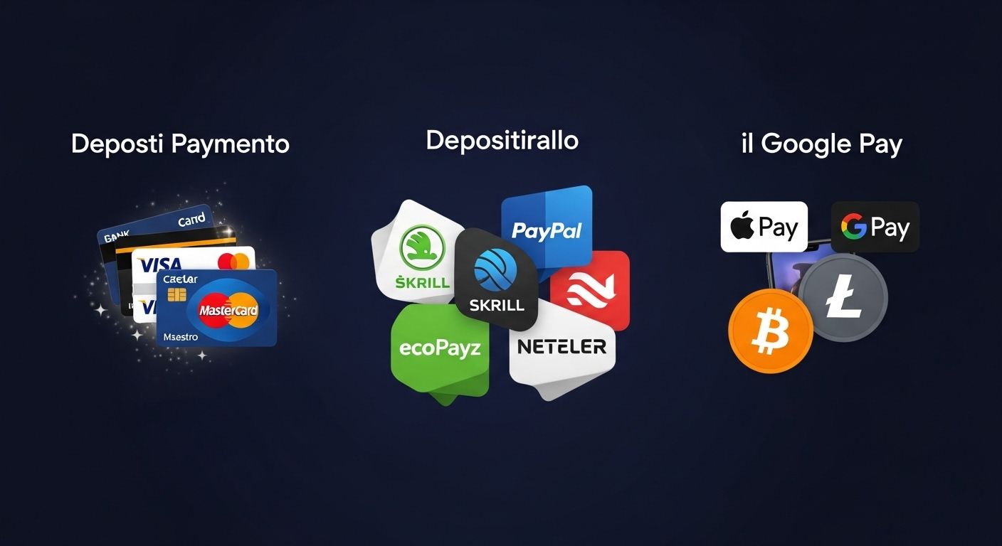Metodi di deposito disponibili accepted payment methods